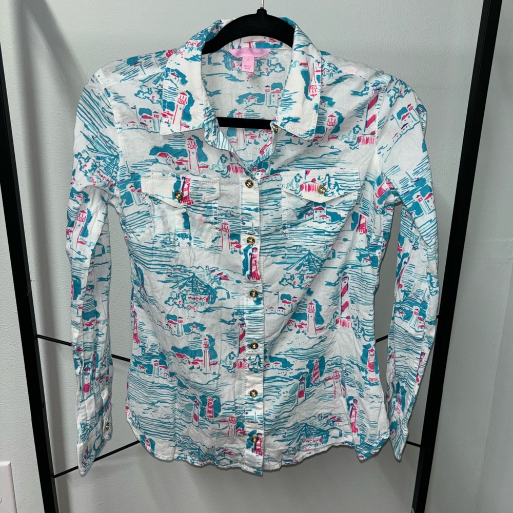 Lilly Pulitzer Button Down Blouse size 0